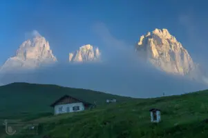 Die Langkofelgruppe in den Dolomiten
